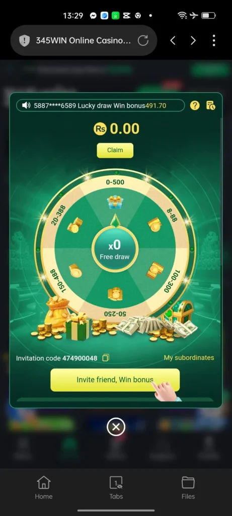 345Win Game Lucky Wheel