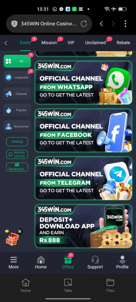 345Win Game Whatsapp channel